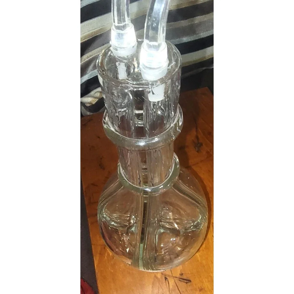 Vintage Hand Blown Glass 4-Chamber Decanter Cruet Liqueurs Made n FRANCE 60s 70s